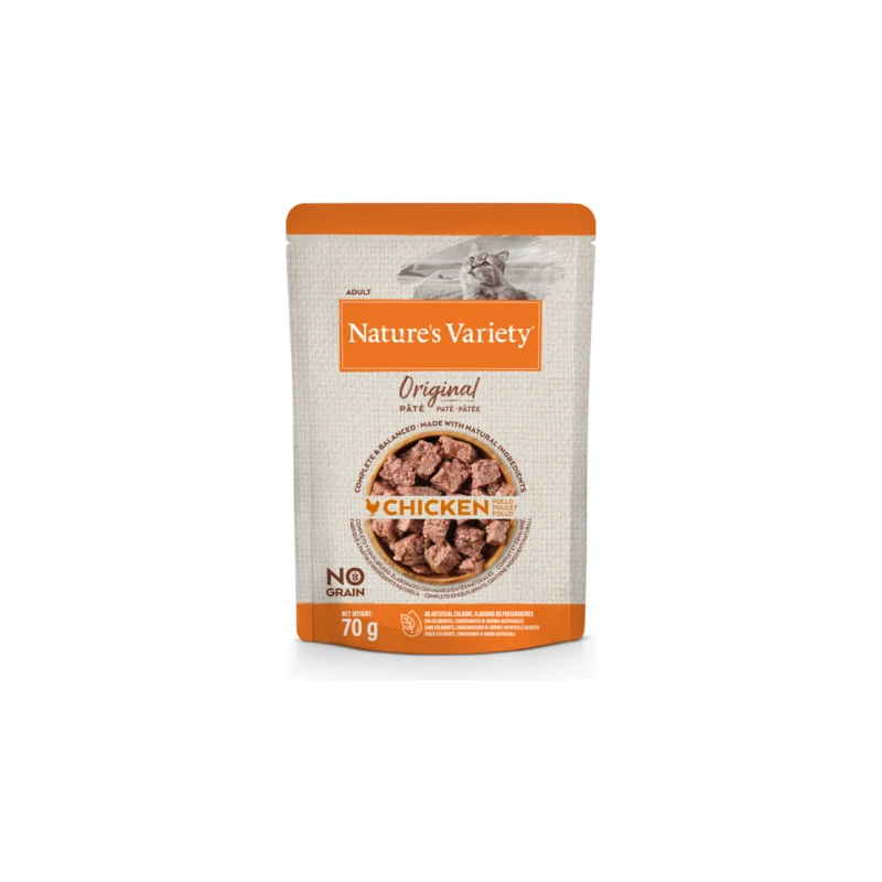 Konservi Nature's Variety Cat Original Chicken 0.070 kg - Konservi ar vistu pieaugušiem kaķiem ,12gb,