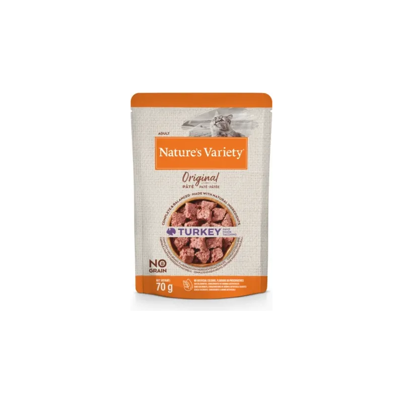 Konservi Nature's Variety Cat Original Turkey 0.070 Kg - Konservi ar tītaru pieaugušiem kaķiem ,12gb,