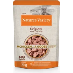 Nature's Variety Cat Original Chicken with Goose 70g - Konservi ar vistu un zoss gaļu pieaugušiem kaķiem ,12gb,