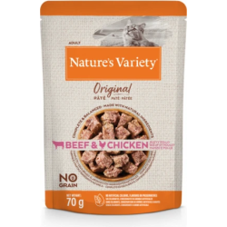 Konservi Nature's Variety Cat Original Beef and Chicken 0.070 kg - Konservi ar liellopu un vistu pieagušiem kaķiem ,12gb,