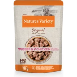 Konservi Nature's Variety Cat Original Beef and Chicken 0.070 kg - Konservi ar liellopu un vistu pieagušiem kaķiem ,12gb,
