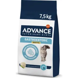 ADVANCE VETERINARY DIETS GASTROENTERIC SENSITIVE 7.5KG - pilnvērtīga diētiska barība kaķiem ar gremošanas traucējumiem.