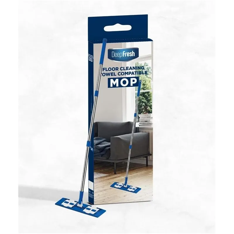 Grīdas slaucīšanas slota, 110 cm, zila-balta-hroma