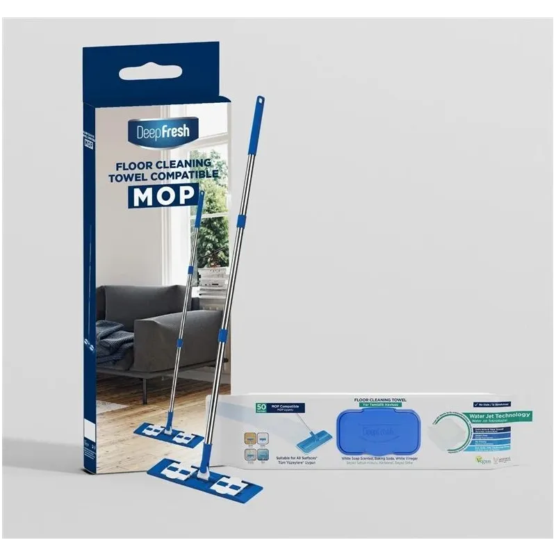 Grīdas slaucīšanas slota, 110 cm, zila-balta-hroma