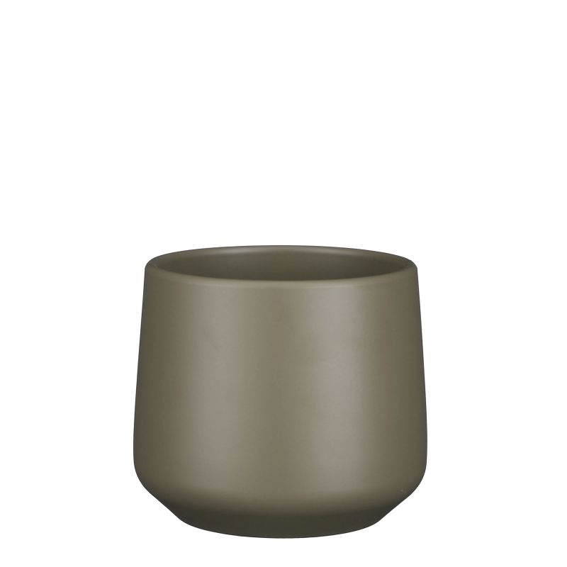 Vāze keram. amber d17 h15.5cm zaļa mat.