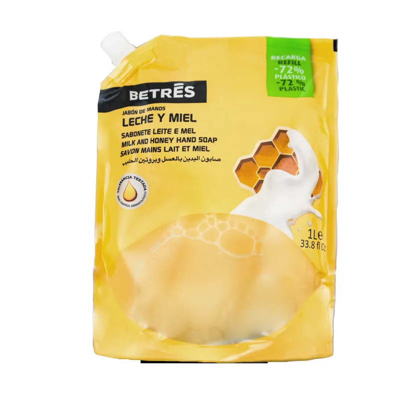 BETRES šķidro ziepju rezerve ar piena un medus aromātu 1L