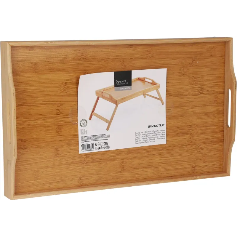 Servēšanas paplāte C80653810, 50 cm x 30 cm x 21 cm, brūna, bambuss