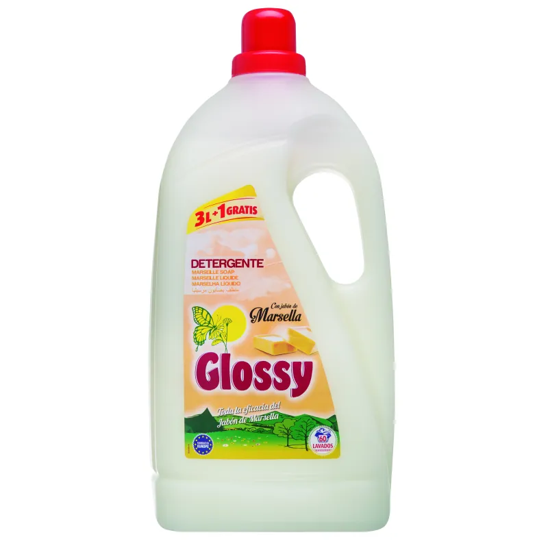Glossy šķidrais veļas mazgāsanas līdzeklis ar marseļas ziepēm 4L