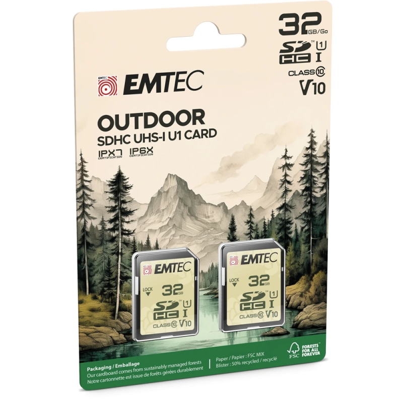 Emtec SDHC 32GB UHS-I U1 V10 Outdoor 2 pcs