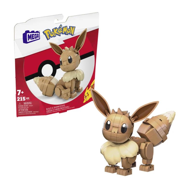 Konstruktors Mattel Mega Bloks Pokemon Eevee HDL84, 215 gab., brūna krās.