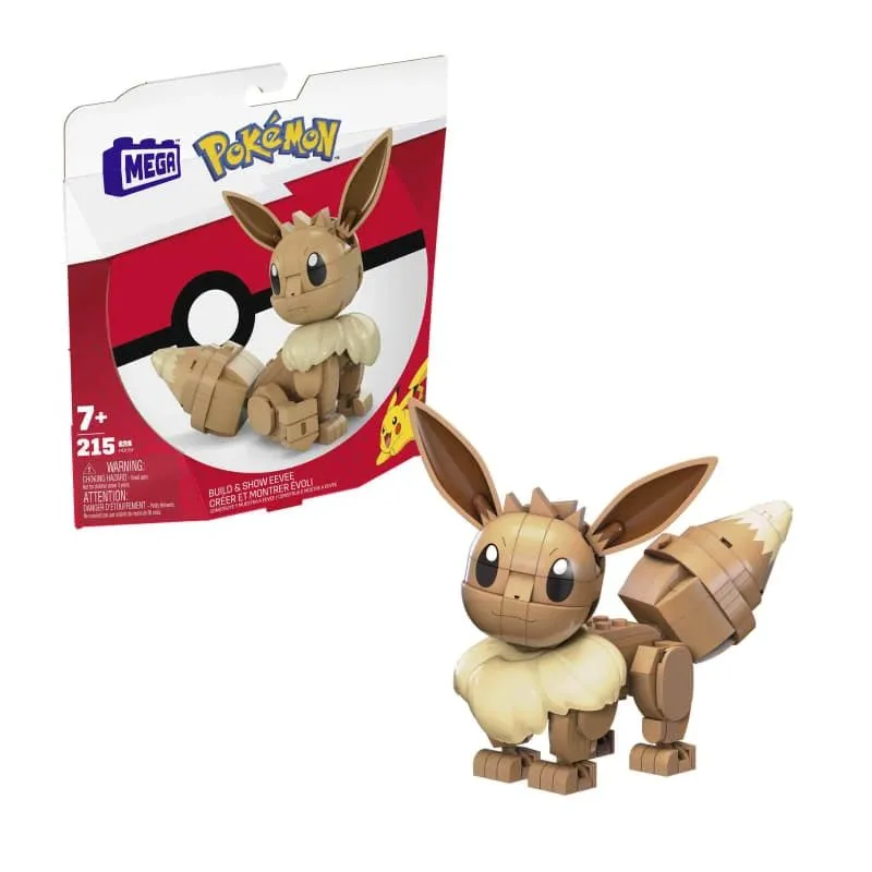 Konstruktors Mattel Mega Bloks Pokemon Eevee HDL84, 215 gab., brūna krās.
