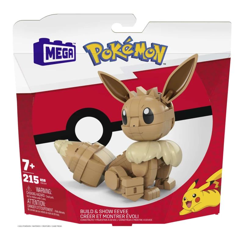 Konstruktors Mattel Mega Bloks Pokemon Eevee HDL84, 215 gab., brūna krās.