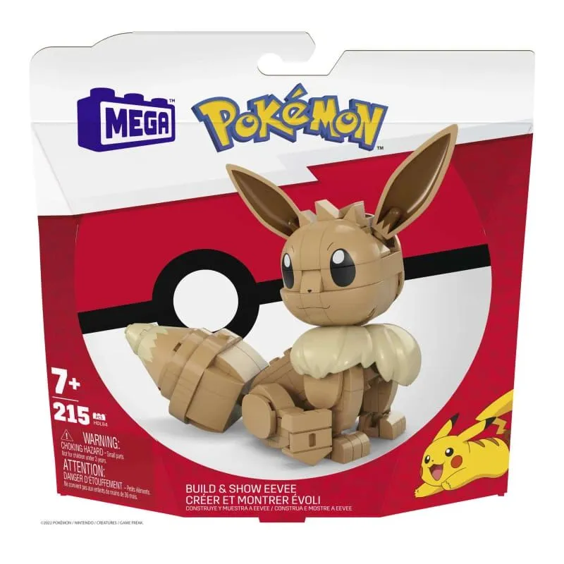 Konstruktors Mattel Mega Bloks Pokemon Eevee HDL84, 215 gab., brūna krās.