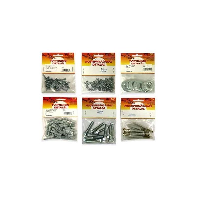 Kruvi DIN 933 Haushalt DIN933, 6 mm x 50 mm, 15 tk