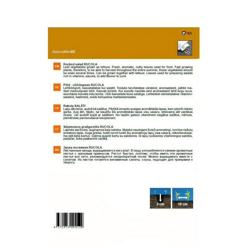Sēklas Garden Center, rukola Rucola, 2 g