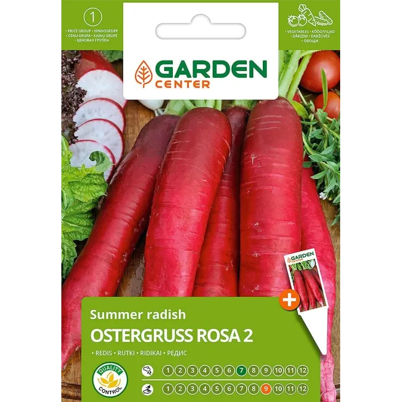 Sēklas Garden Center, redīsi Ostergruss Rosa 2, 2 g