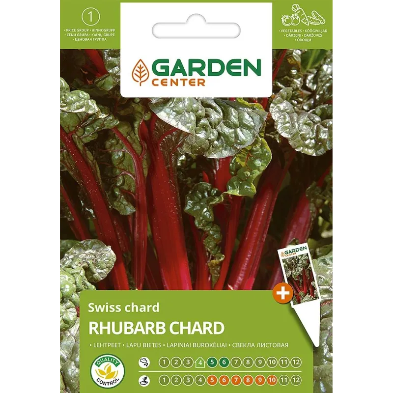 Sēklas Garden Center, galda bietes Rhubarb Chard, 2 g