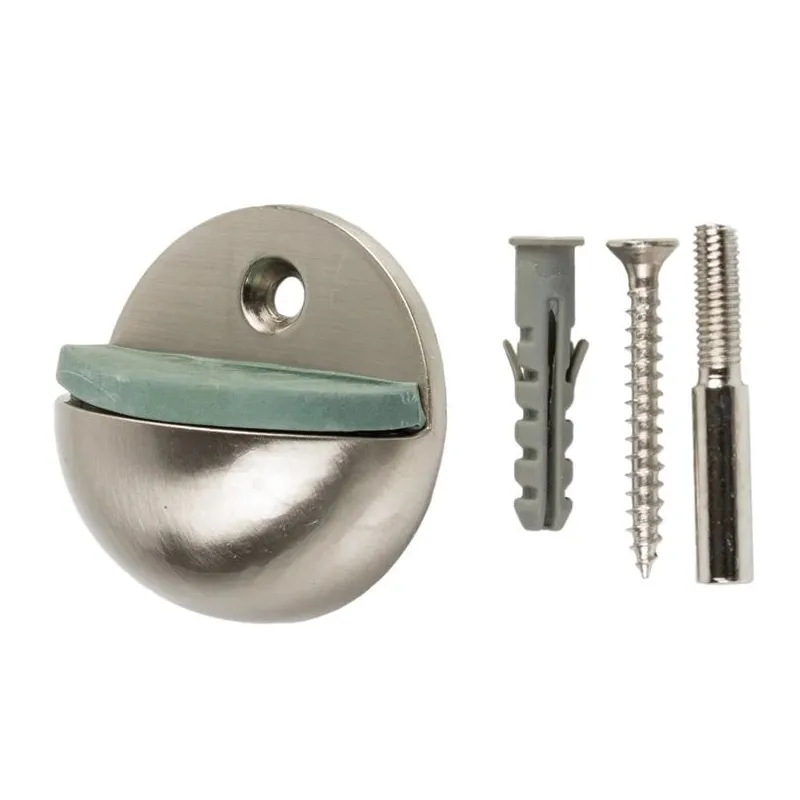 Durvju atbalsts Haushalt DS013CC, 2.5 cm, DIA 4.5 cm, gumija-tērauds, niķeļa