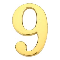 Durvju numurs 9 zelta krāsā 45 mm