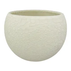 Lillepott Domoletti Lizard, keraamiline, valge v.-beež v.