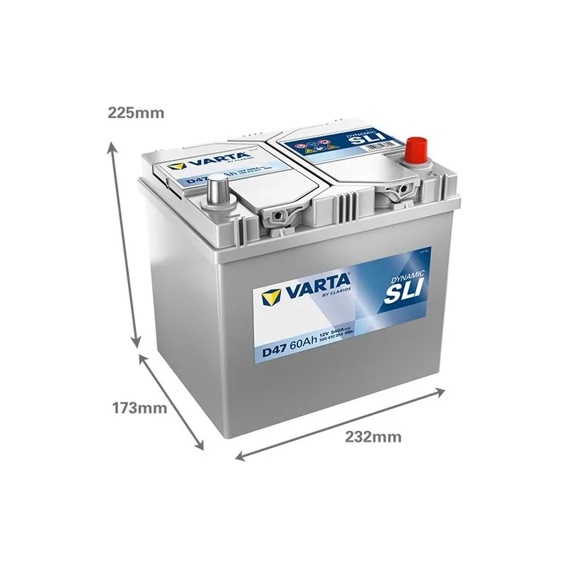 Akumulators Varta SLI D47, 12 V, 60 Ah, 540 A