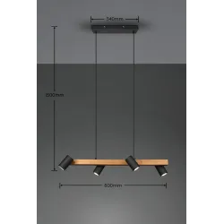 Lampa karināms Trio Marley, GU10, 4 x 35 W