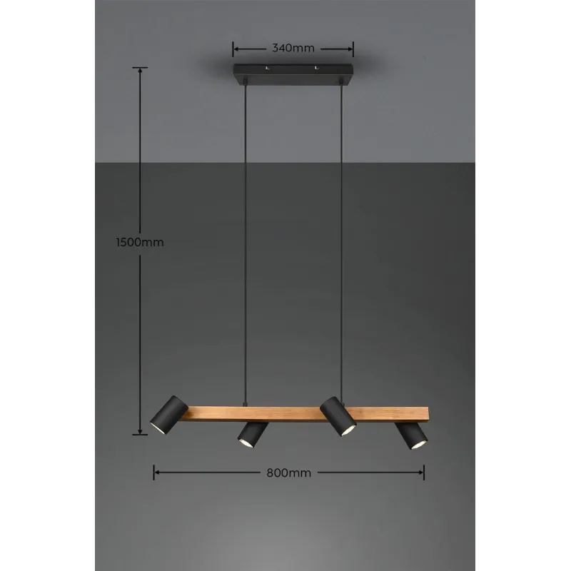 Lampa karināms Trio Marley, GU10, 4 x 35 W