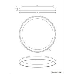 Led griestu lampa cardona 75cm mat melna
