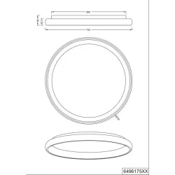 Led griestu lampa cardona 75cm mat melna