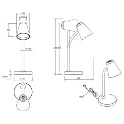 Galda lampa pongo led zaļa