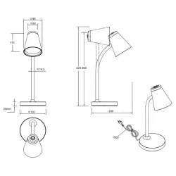 Светильник для рабочего стола Trio, IP20, 4.5Вт