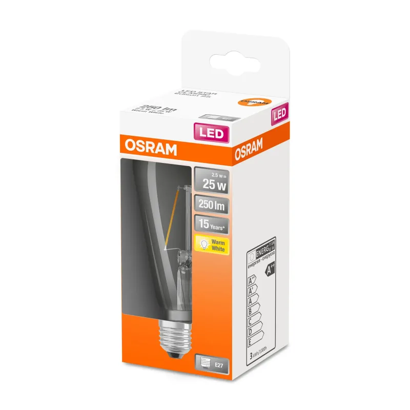 Spuldze Osram LED, E27, silti balta krās., E27, 2.5 W, 270 lm