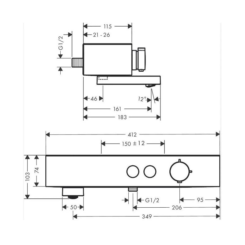 Termostatinis vonios maišytuvas Hansgrohe ShowerTablet Select