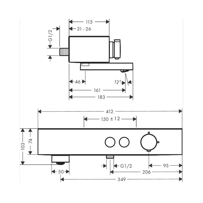 Vannas maisītājs ar termostatu Hansgrohe ShowerTablet Select
