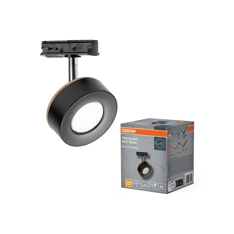 Spotlampa sliežu sistēmai 4.8w 830 melna