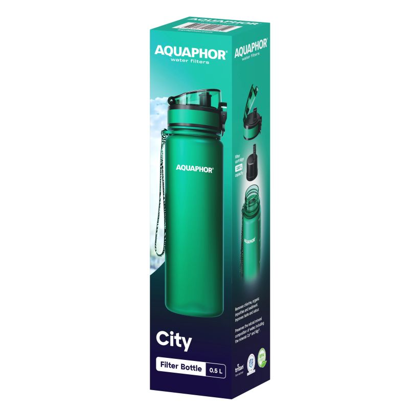 Filtra pudele city, zaļa 0.5l