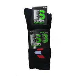 Sporta zeķes Bisoks Sport 11011K, melna krās., 39-42, 3 gab.