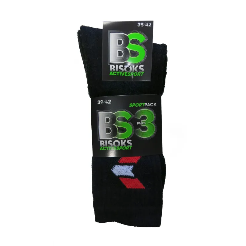 Sporta zeķes Bisoks Sport 11011K, melna krās., 39-42, 3 gab.