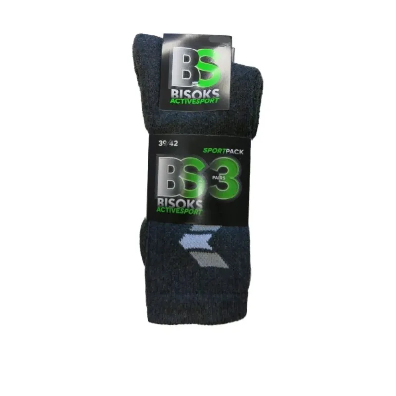 Sporta zeķes Bisoks Sport 11011K, melna krās., 43-46, 3 gab.