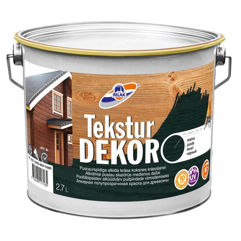 Krāsa teksturdekor melna 2,7l