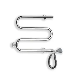 Электрический полотенцесушитель Elonika, хромовый цв., 46.5 см x 39 см, 40 Вт