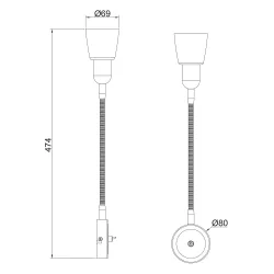 Valgusti seinale Okko Okko Elazi R5020A-1W, E14, 1 x 40 W