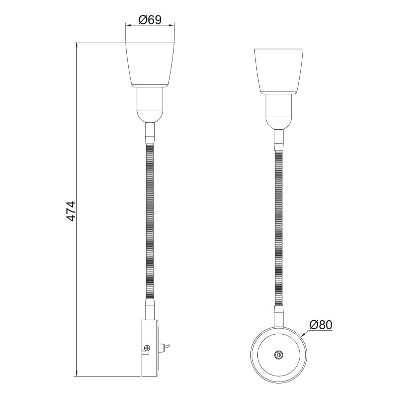 Valgusti seinale Okko Okko Elazi R5020A-1W, E14, 1 x 40 W