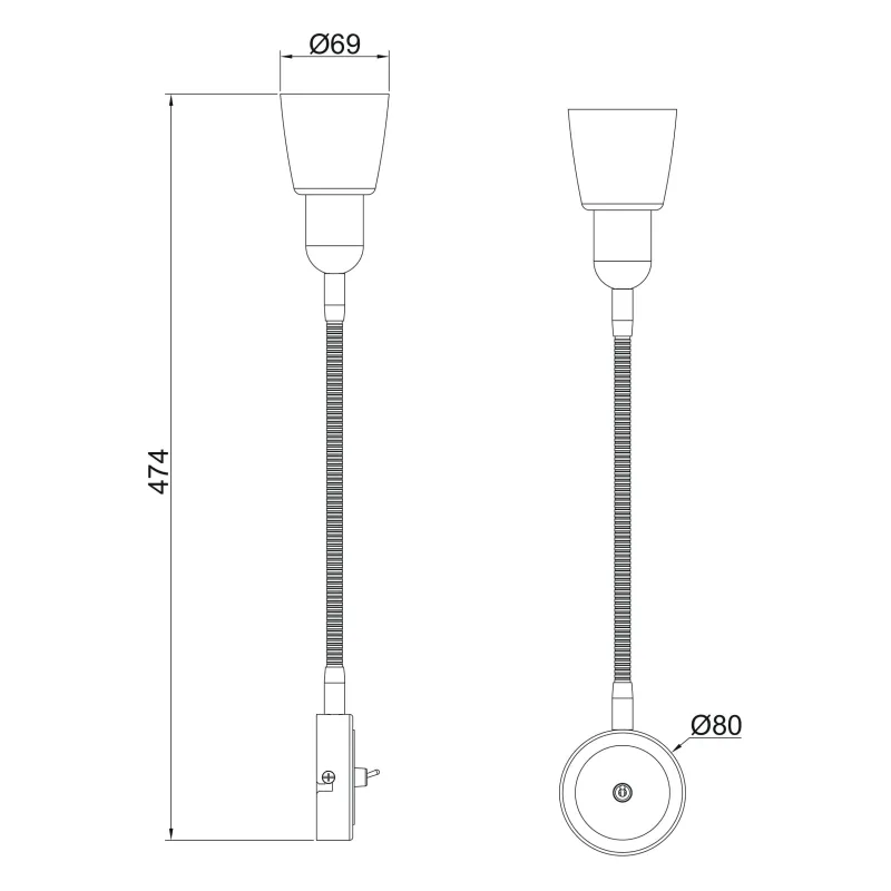 Lampa sienas Okko Okko Elazi R5020A-1W, E14, 1 x 40 W