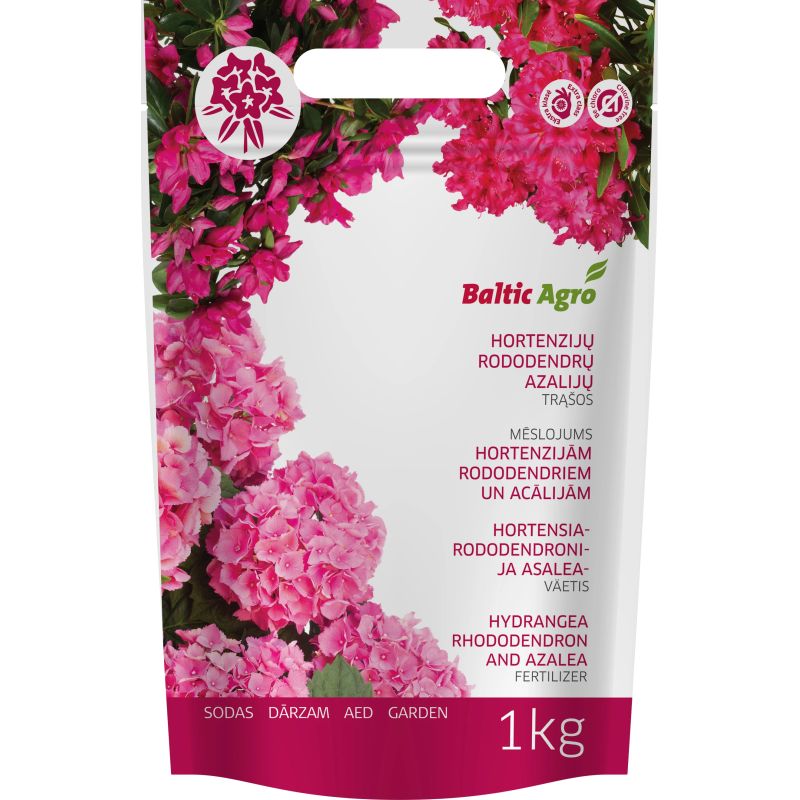 Mēslojums rododendriem, azālijām, hortenzijām Baltic Agro, granulēts