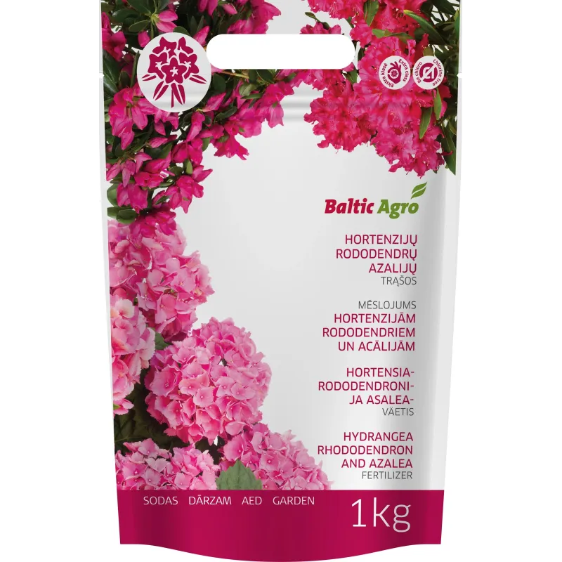 Mēslojums rododendriem, azālijām, hortenzijām Baltic Agro, granulēts