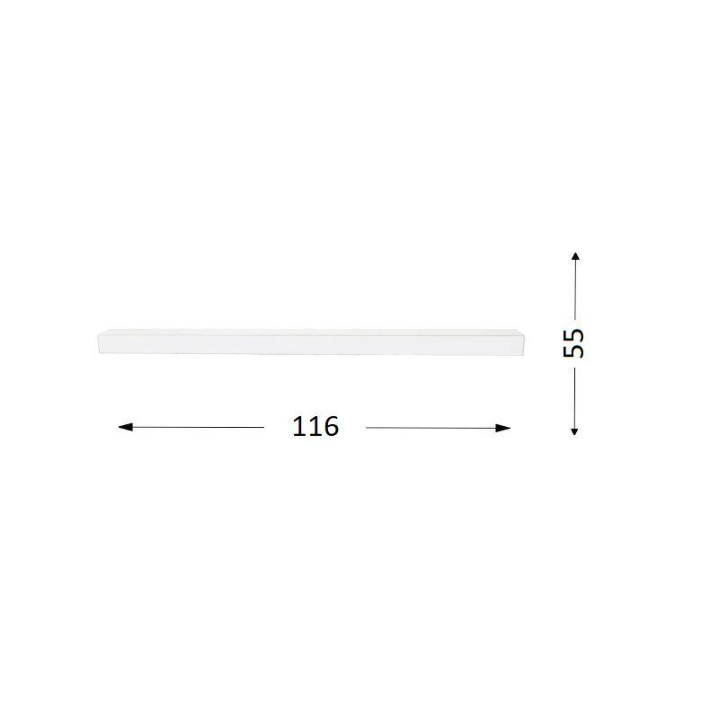 Gaismeklis led 40w 120cm balts liman