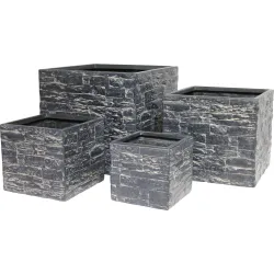 Gėlių vazonas Domoletti LT23968-2S, keramika-molis, pilka sp.