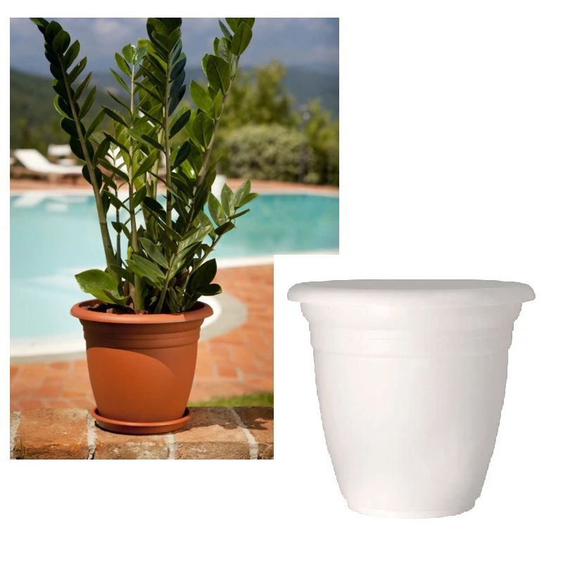 Plastm. puķu pods te000050-110 d50 balts