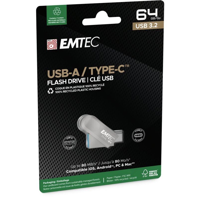 Emtec USB3.2 Type-C Dual D280 64GB